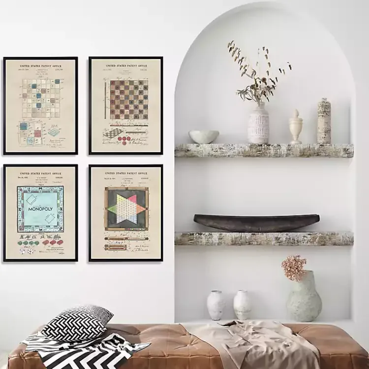 Kirklands Home Game Boards Patents Framed Art Prints, Set of 4 Sale