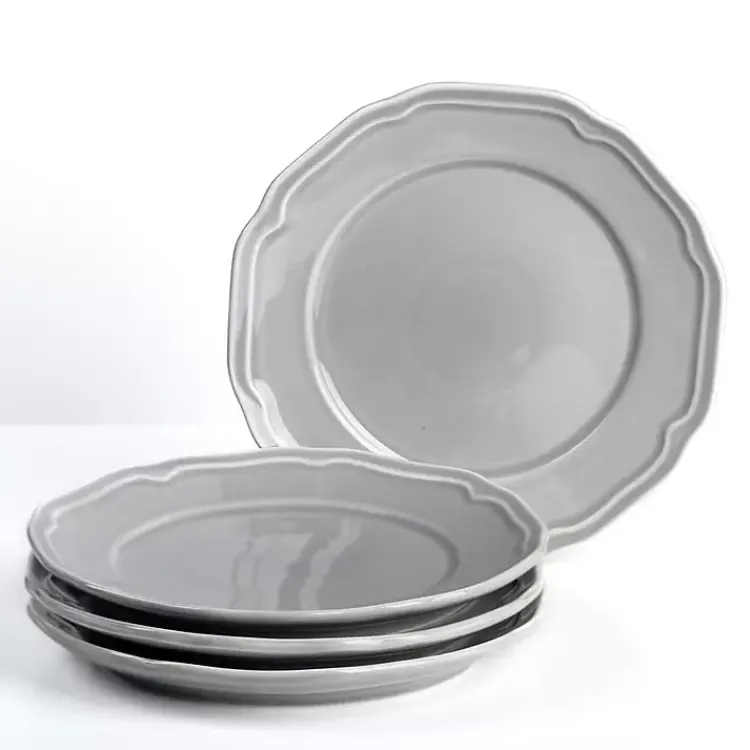 Kirklands Home Gardner Scalloped Salad Plates, Set of 4 Gray Clearance
