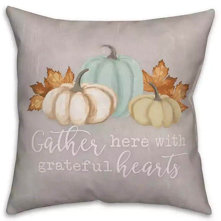 Fall>Kirklands Home Gather Here Grateful Hearts Double-Sided Pillow Multi