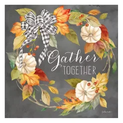 Fall>Kirklands Home Gather Together Black Wreath Canvas Art Print