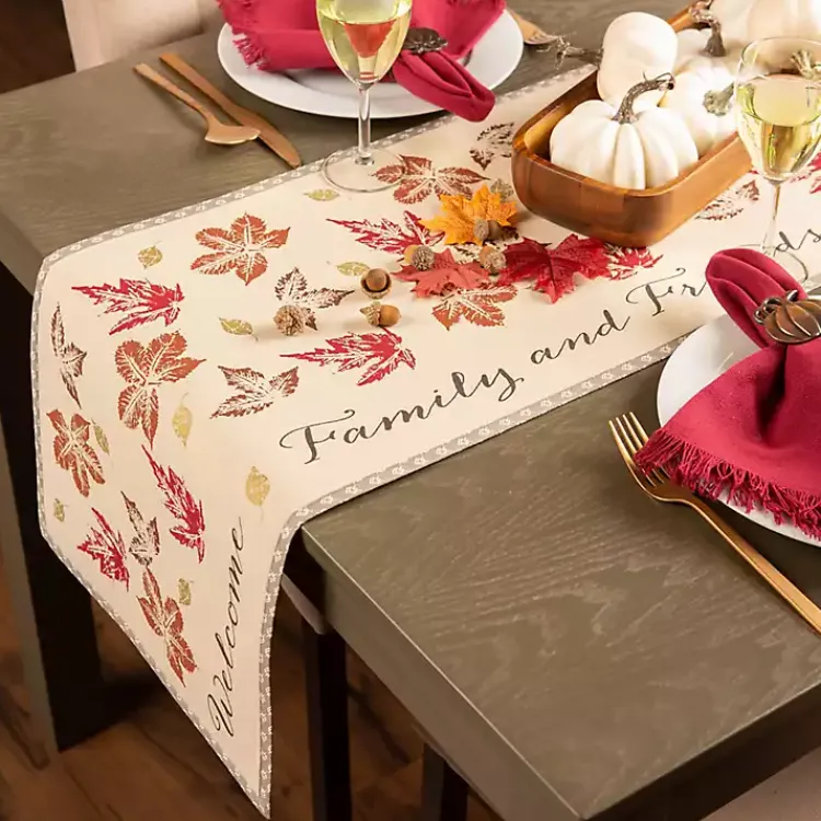 Fall>Kirklands Home Gather Together Fall Leaves Table Runner, 108 in.