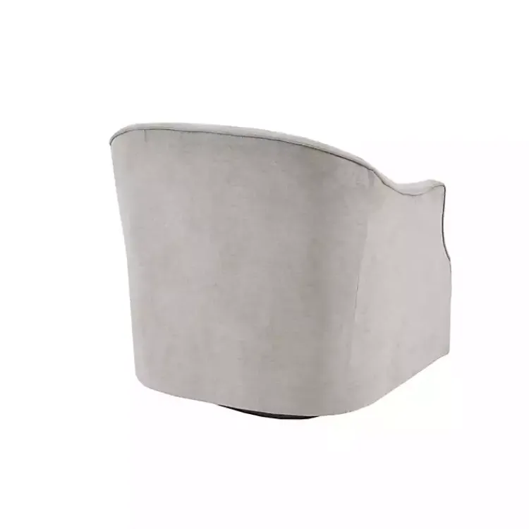 Kirklands Home Gayla Taupe Button Tufted Swivel Accent Chair Gray Outlet