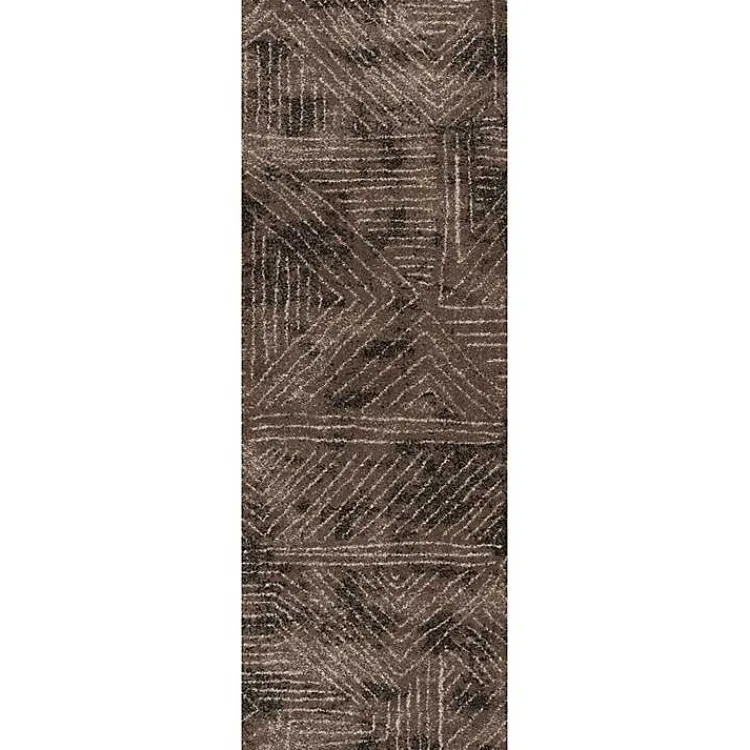 Kirklands Home Geometric Kourt Area Rug, 2x7 Brown Clearance