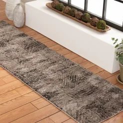 Kirklands Home Geometric Kourt Area Rug, 2x7 Brown Clearance