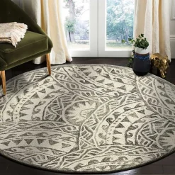 Kirklands Home Geometric Round Waves Area Rug, 6 ft. Clearance