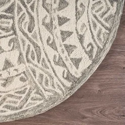 Kirklands Home Geometric Round Waves Area Rug, 6 ft. Clearance