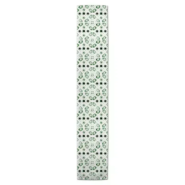 St Patricks Day Decorations>Kirklands Home Geometric Shamrock Table Runner, 90 in.