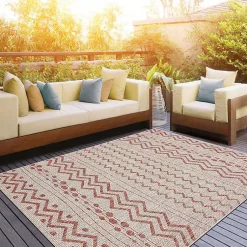 Kirklands Home Geometric Stripe Sun Shower Outdoor Area Rug, 5x8 Discount