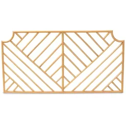 Kirklands Home Geometric Weave Rat Queen Headboard Tan