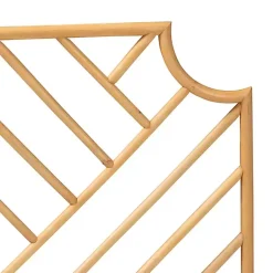 Kirklands Home Geometric Weave Rat Queen Headboard Tan