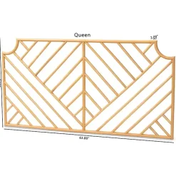 Kirklands Home Geometric Weave Rat Queen Headboard Tan