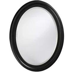 Kirklands Home George Ridged Oval Wall Mirror Black Hot