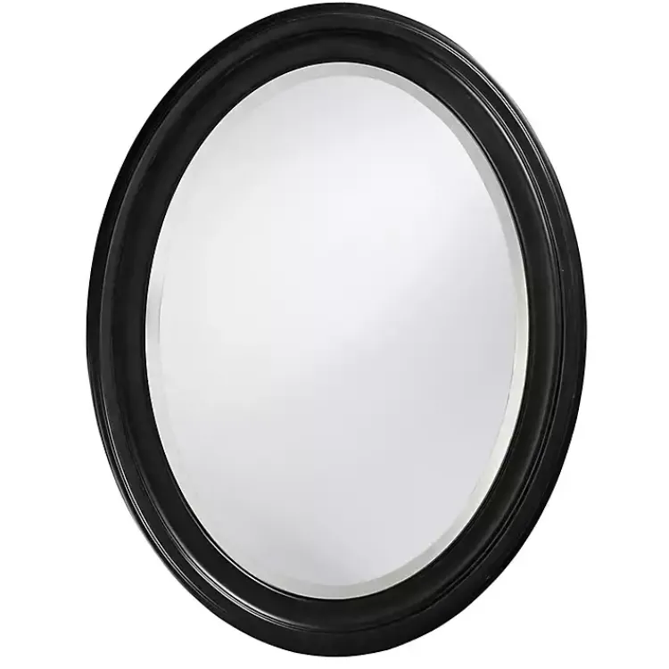 Kirklands Home George Ridged Oval Wall Mirror Black Hot