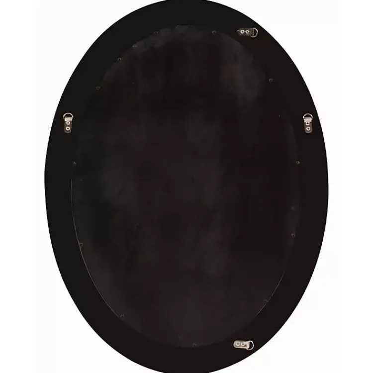 Kirklands Home George Ridged Oval Wall Mirror Black Hot