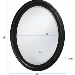 Kirklands Home George Ridged Oval Wall Mirror Black Hot