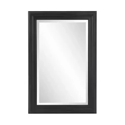 Kirklands Home George Ridged Rectangular Wall Mirror Black Best