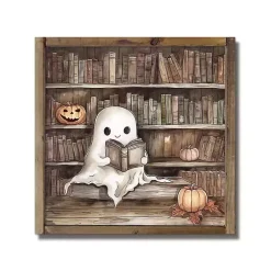 Halloween>Kirklands Home Ghost at the Library Framed Halloween Wall Plaque