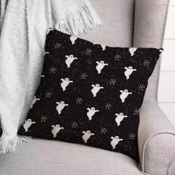 Halloween>Kirklands Home Ghost Pattern Pillow Black
