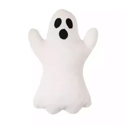 Halloween>Kirklands Home Ghost Shaped Sherpa Halloween Pillow White