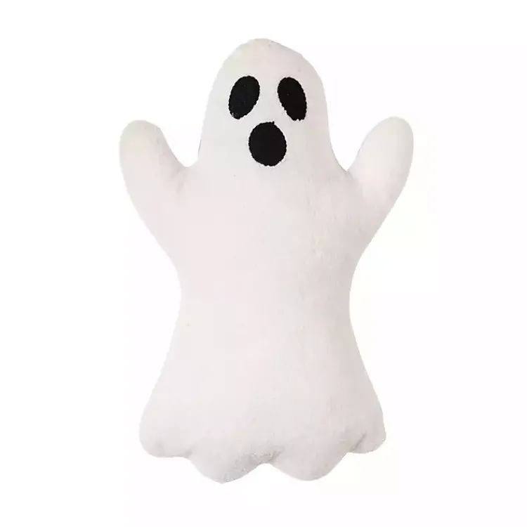 Halloween>Kirklands Home Ghost Shaped Sherpa Halloween Pillow White