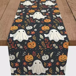 Halloween>Kirklands Home Ghosts and Pumpkins Halloween Table Runner, 72 in.