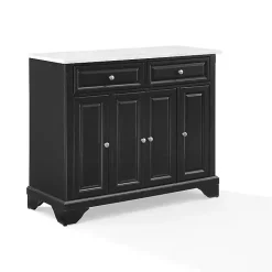 Kirklands Home Gia Black and White Marble Kitchen Island New