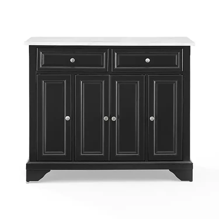 Kirklands Home Gia Black and White Marble Kitchen Island New
