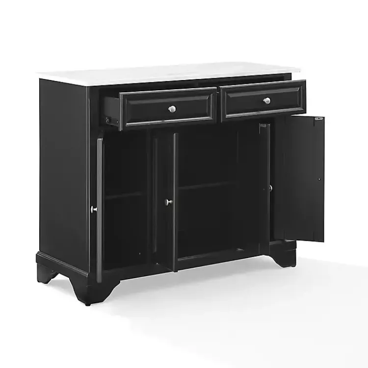 Kirklands Home Gia Black and White Marble Kitchen Island New