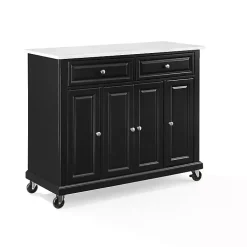 Kirklands Home Gia Black and White Marble Kitchen Island New