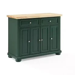 Kirklands Home Gia Forest Green Wood Kitchen Island Discount