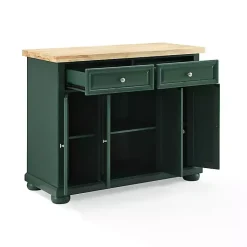 Kirklands Home Gia Forest Green Wood Kitchen Island Discount