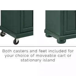 Kirklands Home Gia Forest Green Wood Kitchen Island Discount