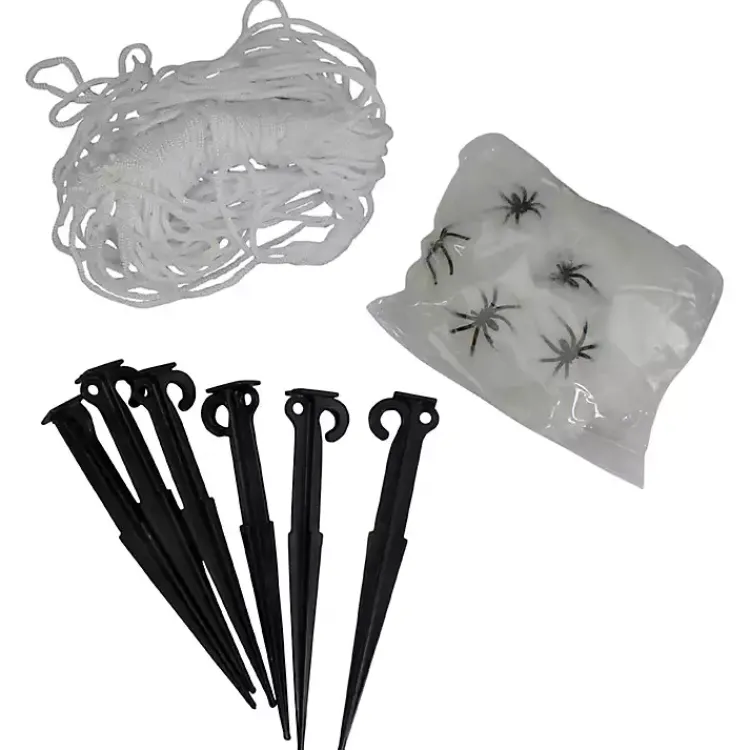 Halloween>Kirklands Home Giant Spider Web Outdoor Halloween Decoration White