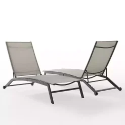 Kirklands Home Gibson Gray Mesh Outdoor Loungers, Set of 2 Best