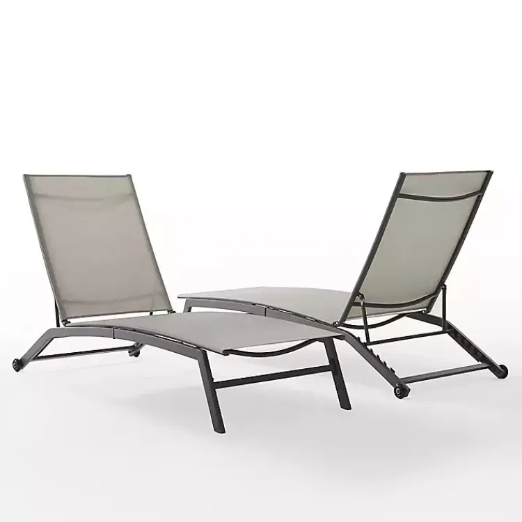 Kirklands Home Gibson Gray Mesh Outdoor Loungers, Set of 2 Best