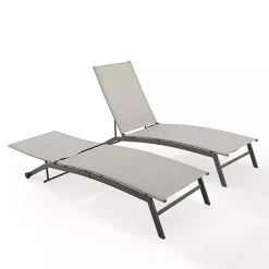Kirklands Home Gibson Gray Mesh Outdoor Loungers, Set of 2 Best