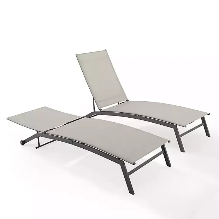 Kirklands Home Gibson Gray Mesh Outdoor Loungers, Set of 2 Best