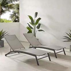Kirklands Home Gibson Gray Mesh Outdoor Loungers, Set of 2 Best