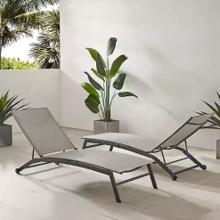 Kirklands Home Gibson Gray Mesh Outdoor Loungers, Set of 2 Best