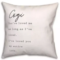 Pillows>Kirklands Home Gigi I've Loved You My Entire Life White Pillow