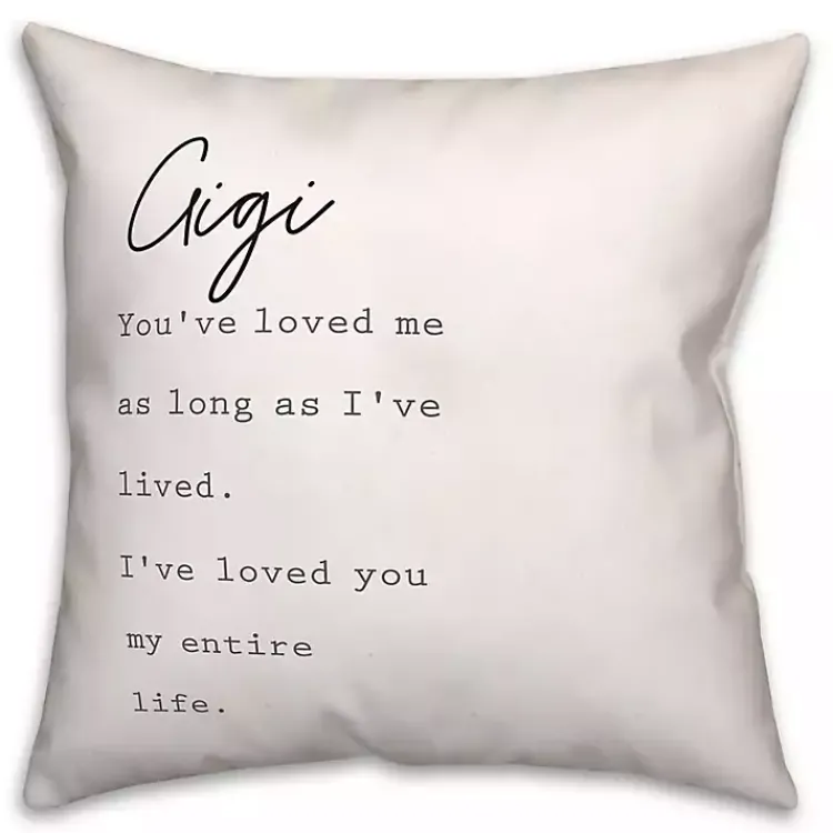Pillows>Kirklands Home Gigi I've Loved You My Entire Life White Pillow