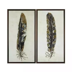 Kirklands Home Gilded Feathers Canvas Art Prints, Set of 2 Discount