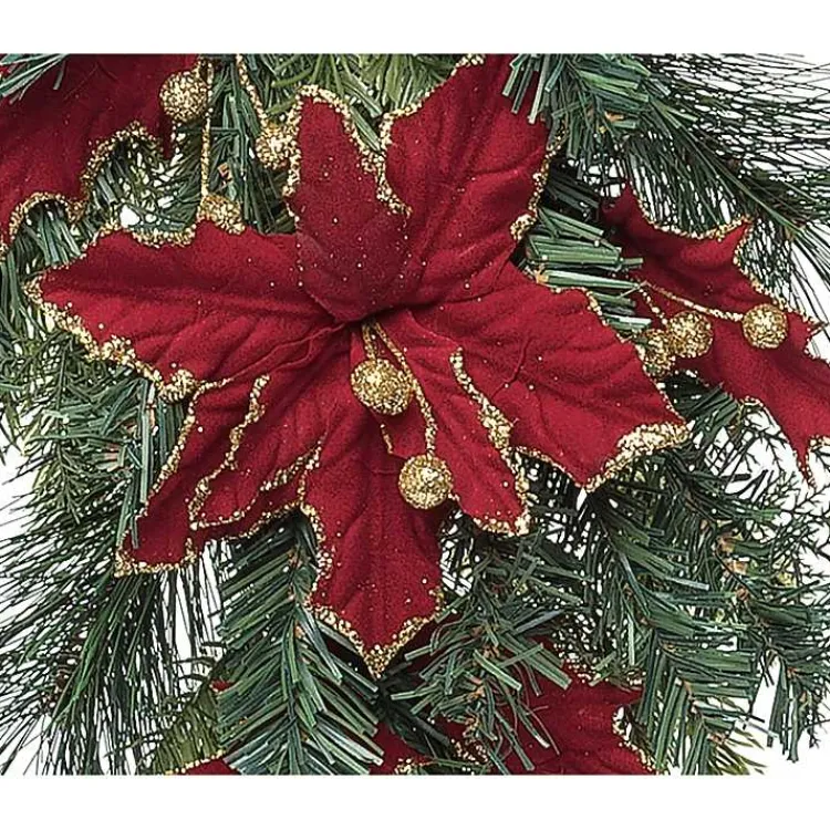 Christmas Wreaths>Kirklands Home Gilded Poinsettia Christmas Swag