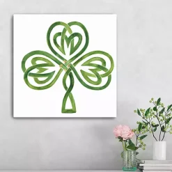 St Patricks Day Decorations>Kirklands Home Gilded Shamrock Canvas Art Print