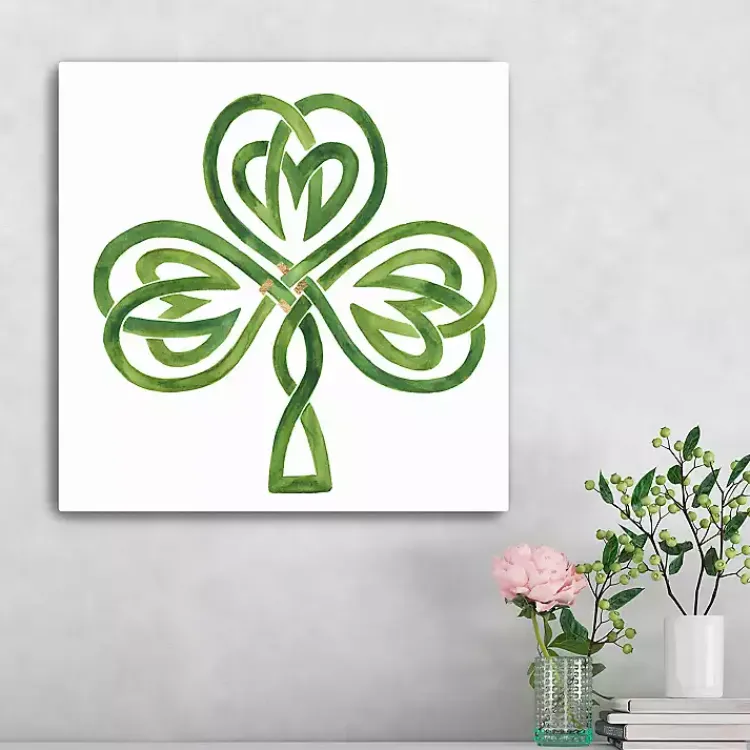 St Patricks Day Decorations>Kirklands Home Gilded Shamrock Canvas Art Print