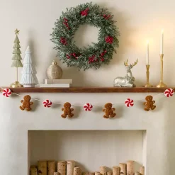 Christmas Art & Wall Decor>Kirklands Home Gingerbread and Peppermint Christmas Banner