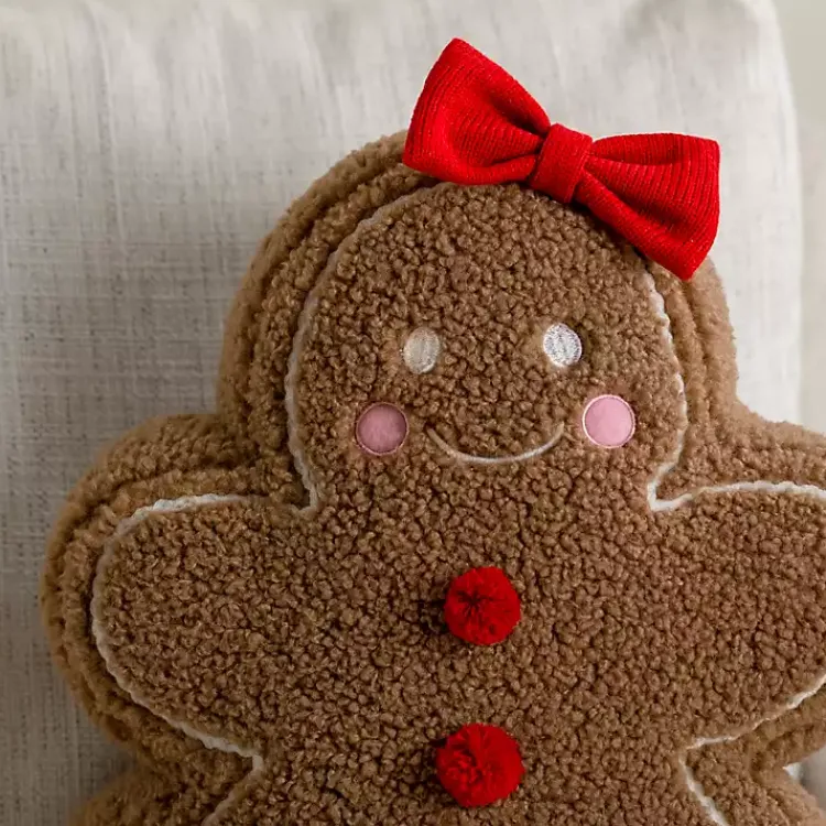 Pillows>Kirklands Home Gingerbread Girl Pillow Brown