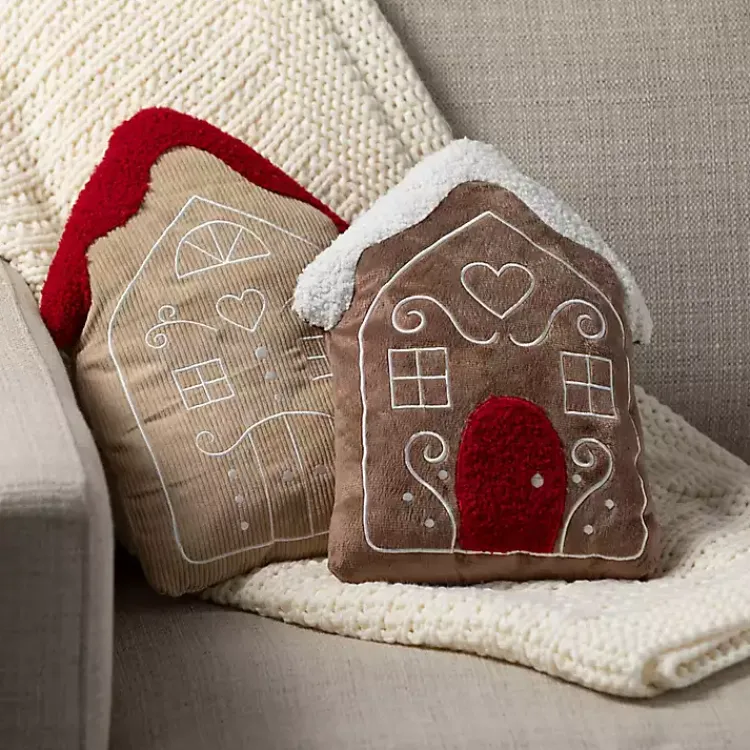 Christmas Pillows>Kirklands Home Gingerbread House Christmas Pillows, Set of 2