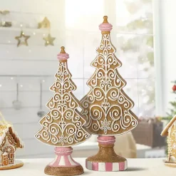 Christmas Decorations>Kirklands Home Gingerbread Tree Table Decorations, Set of 2