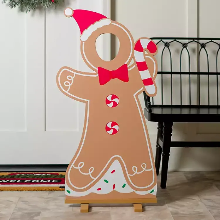 Outdoor Christmas Decorations>Kirklands Home Gingerbread Wooden Cutout Outdoor Statue Brown